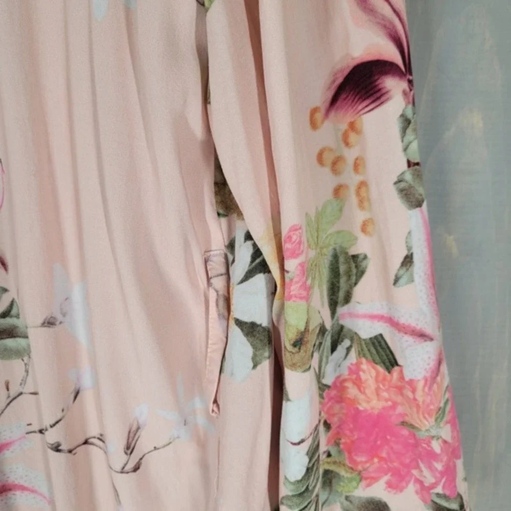 Plum Pretty Sugar Floral Robe Kimono‎ Women Medium Pink Boho Cover Up Pink